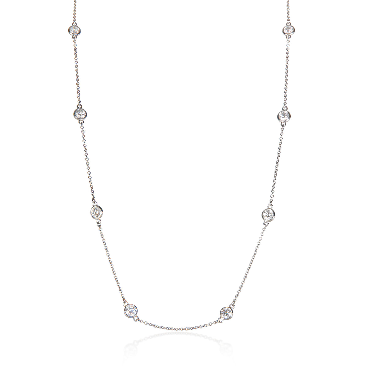 Tiffany & Co. Platinum Diamond Elsa Peretti Diamond By The Yard Necklace fv