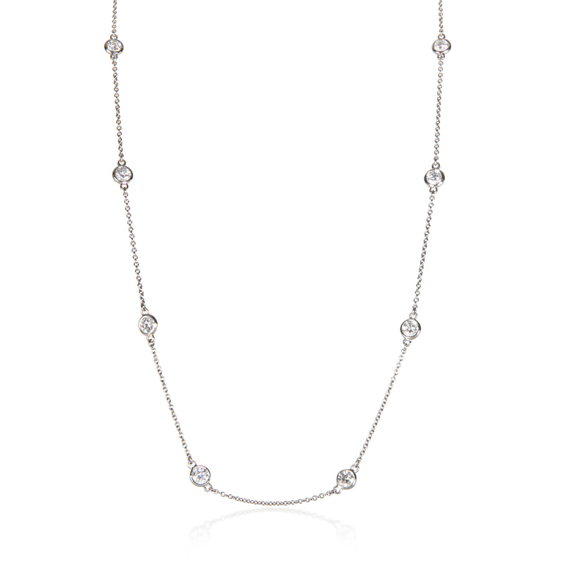 Tiffany & Co. Platinum Diamond Elsa Peretti Diamond By The Yard Necklace fv