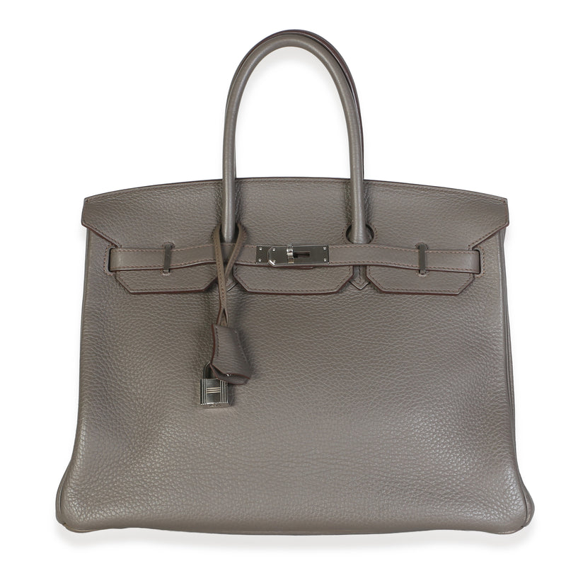 Hermès Etain Togo Birkin 35 PHW Handbag fv