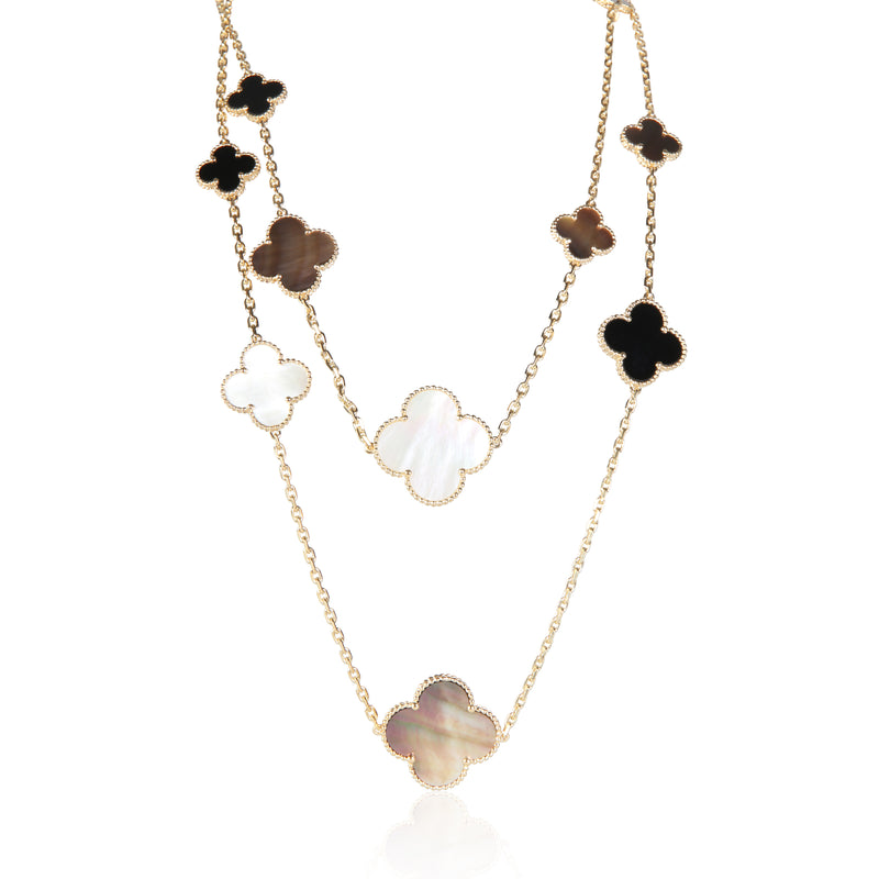Van Cleef & Arpels Yellow Gold Mother Of Pearl and Onyx Magic Alhambra 16 Motif fv
