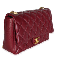 Chanel Burgundy Quilted Lambskin Flower CC Medium Flap Bag Handbag 3