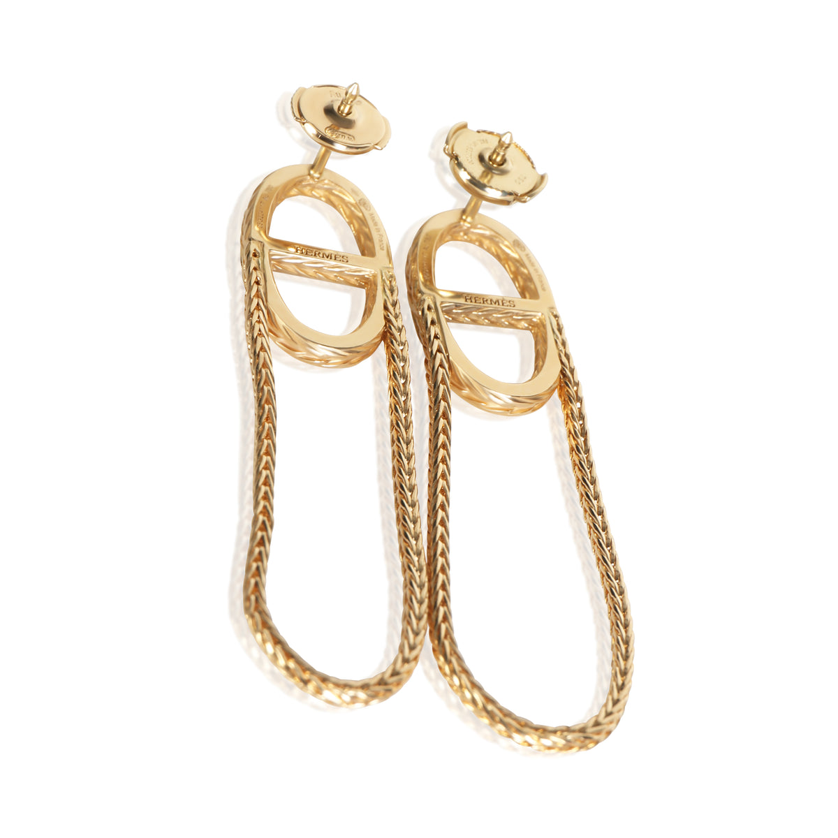 Hermès Yellow Gold Chaine d'Ancre Danae Earrings 2