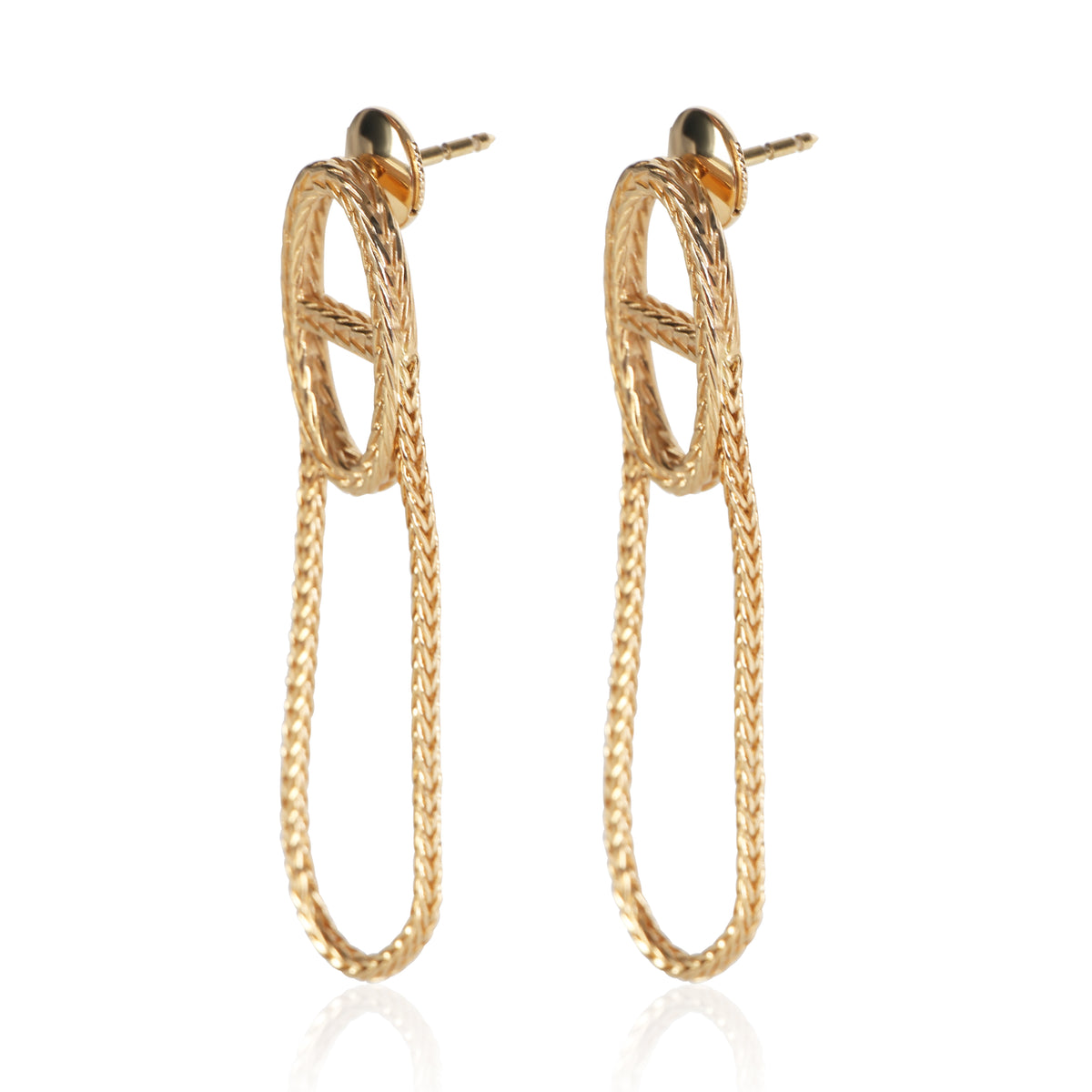 Hermès Yellow Gold Chaine d'Ancre Danae Earrings 4