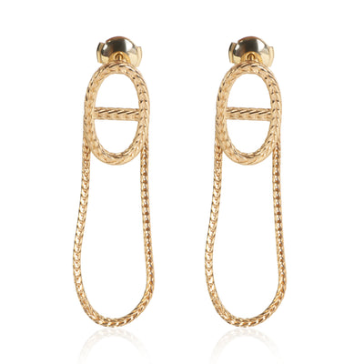 Hermès Yellow Gold Chaine d'Ancre Danae Earrings fv