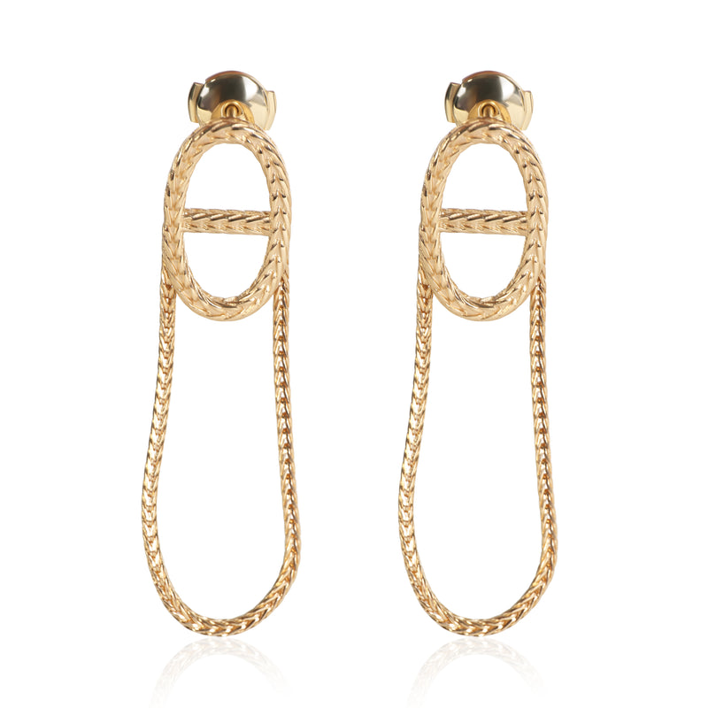 Hermès Yellow Gold Chaine d'Ancre Danae Earrings fv