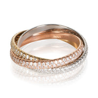 Cartier 3 Tone Gold Diamond Small Model Trinity Ring 3