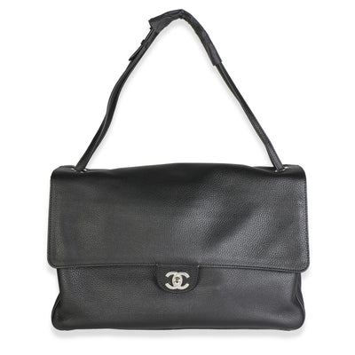 Chanel Black Grained Calfskin Souplissimo Maxi Flap Bag Handbag id