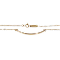 Tiffany & Co. Yellow Gold Diamond Small Model Tiffany T Smile Necklace 2
