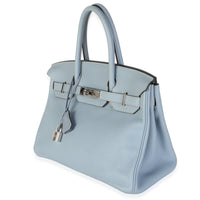 Hermès Bleu Lin Togo Birkin 30 PHW Handbag 2