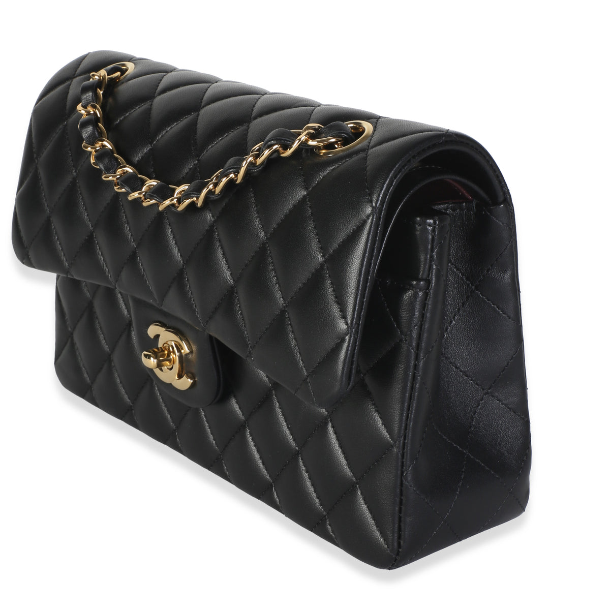 Chanel Black Quilted Lambskin Small Classic Double Flap Bag Handbag 2
