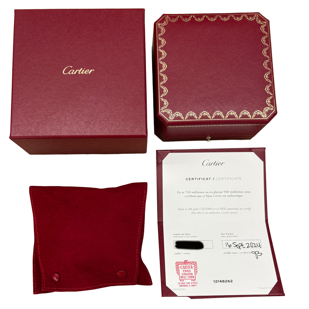 Cartier Yellow Gold Love Bracelet box