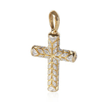 David Yurman Yellow Gold Diamond Chevron Cross Pendant 2