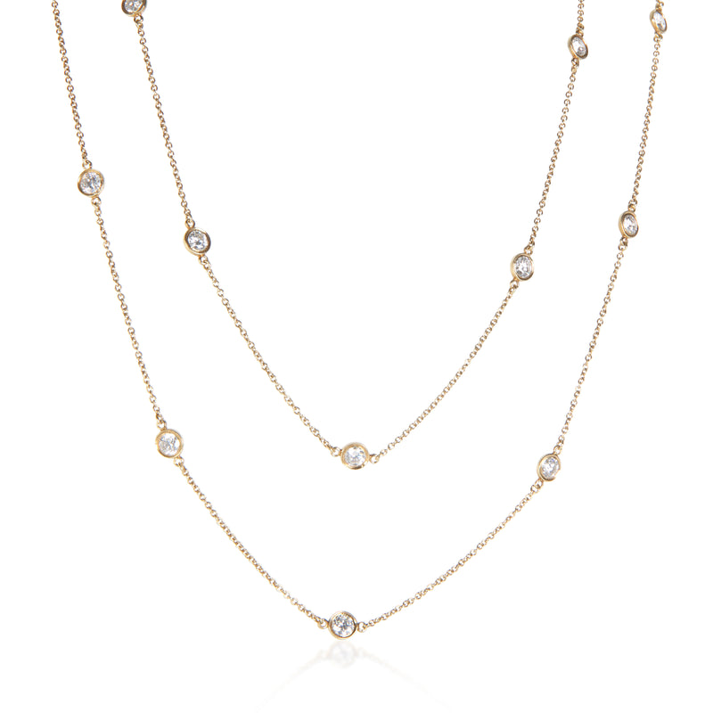 Tiffany & Co. Yellow Gold Diamond Elsa Peretti Diamond By The Yard Necklace fv