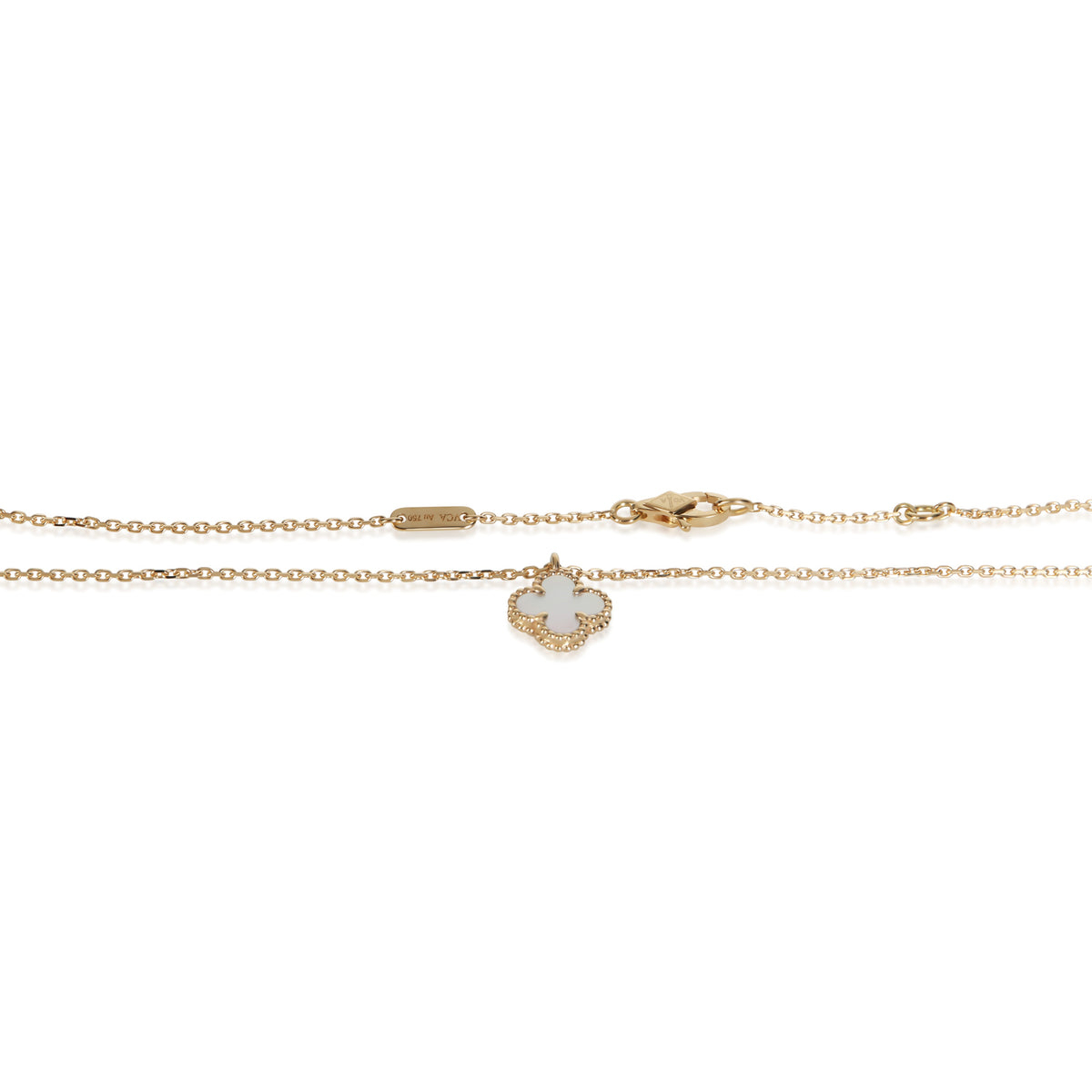 Van Cleef & Arpels Yellow Gold Mother Of Pearl Sweet Alhambra Pendant 2