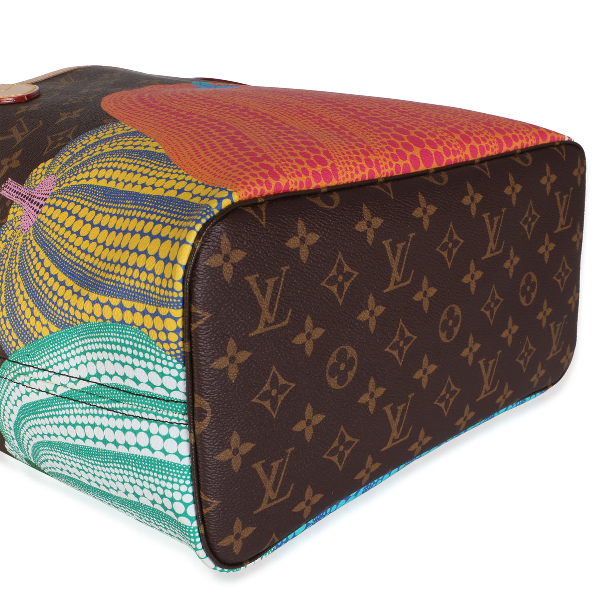 Louis Vuitton x Kusama Monogram Canvas Pumpkin Neverfull MM NM Handbag 8