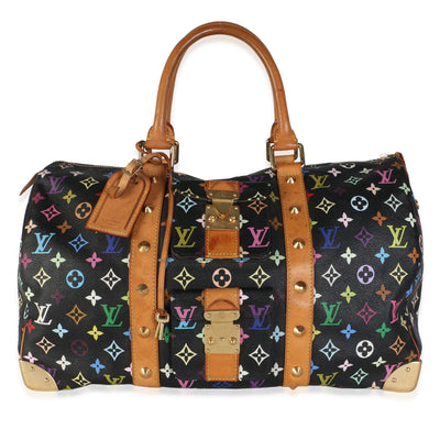 Louis Vuitton x TM Black Monogram Multicolore Keepall 45 Handbag fv