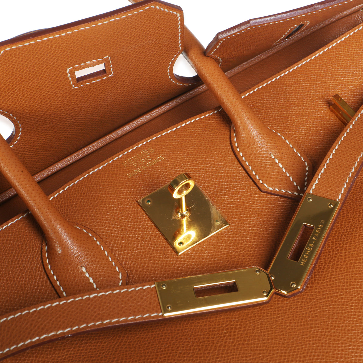 Hermès Gold Courchevel Birkin 35 GHW Handbag 8