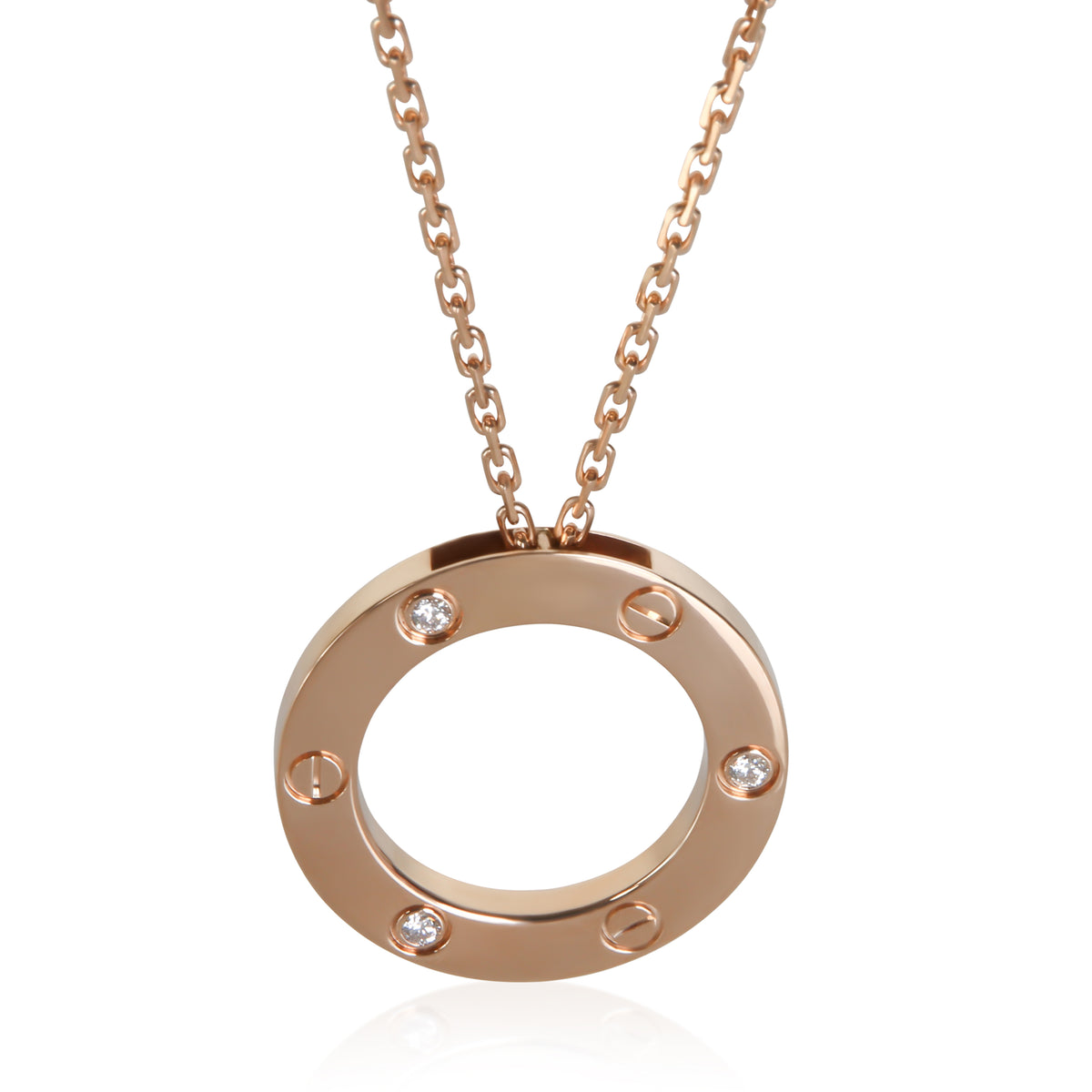 Cartier Rose Gold Diamond Love Pendant fv