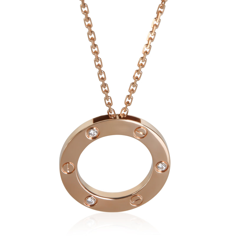 Cartier Rose Gold Diamond Love Pendant fv