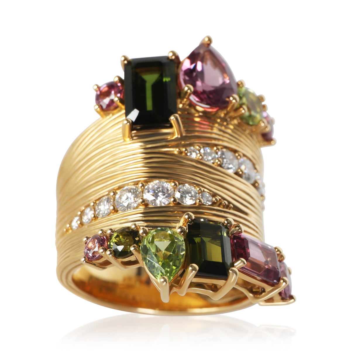 Hueb Yellow Gold Diamond Amazonia Buriti Pomar Ring 7