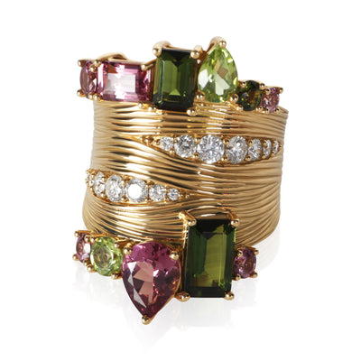 Hueb Yellow Gold Diamond Amazonia Buriti Pomar Ring fv