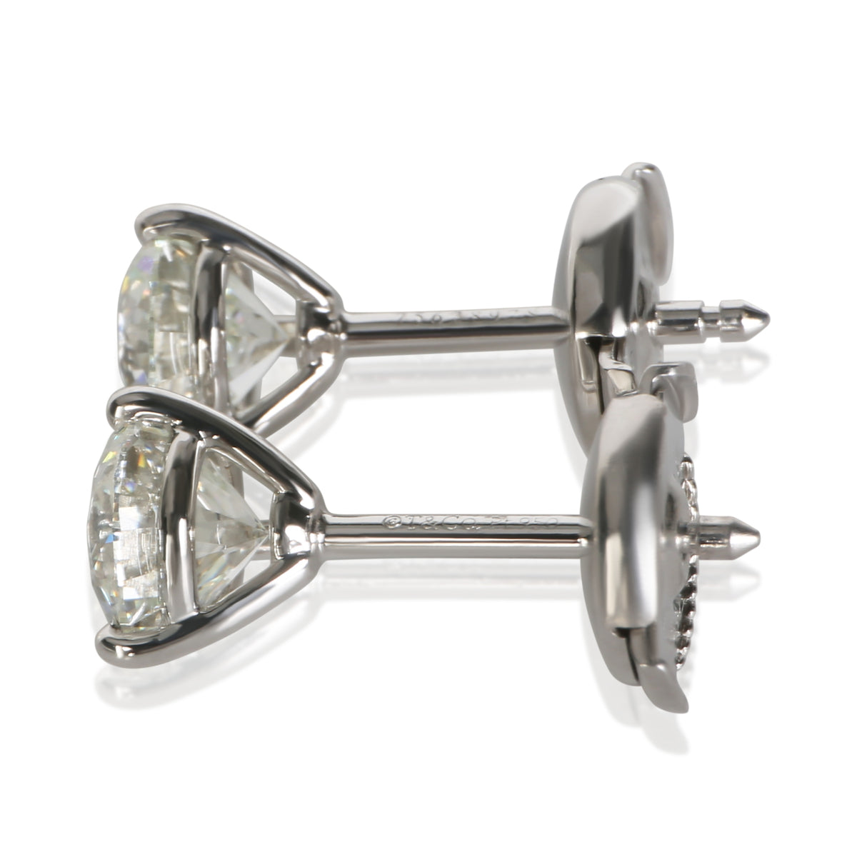 Tiffany & Co. Platinum Diamond Stud Earrings 4