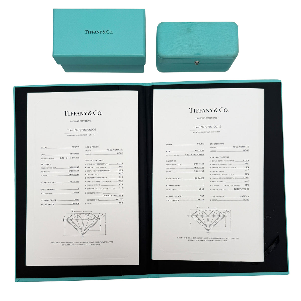 Tiffany & Co. Platinum Diamond Stud Earrings box