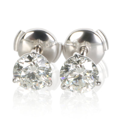 Tiffany & Co. Platinum Diamond Stud Earrings fv