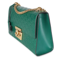 Gucci Green ssima Medium Padlock Shoulder Bag Handbag 2