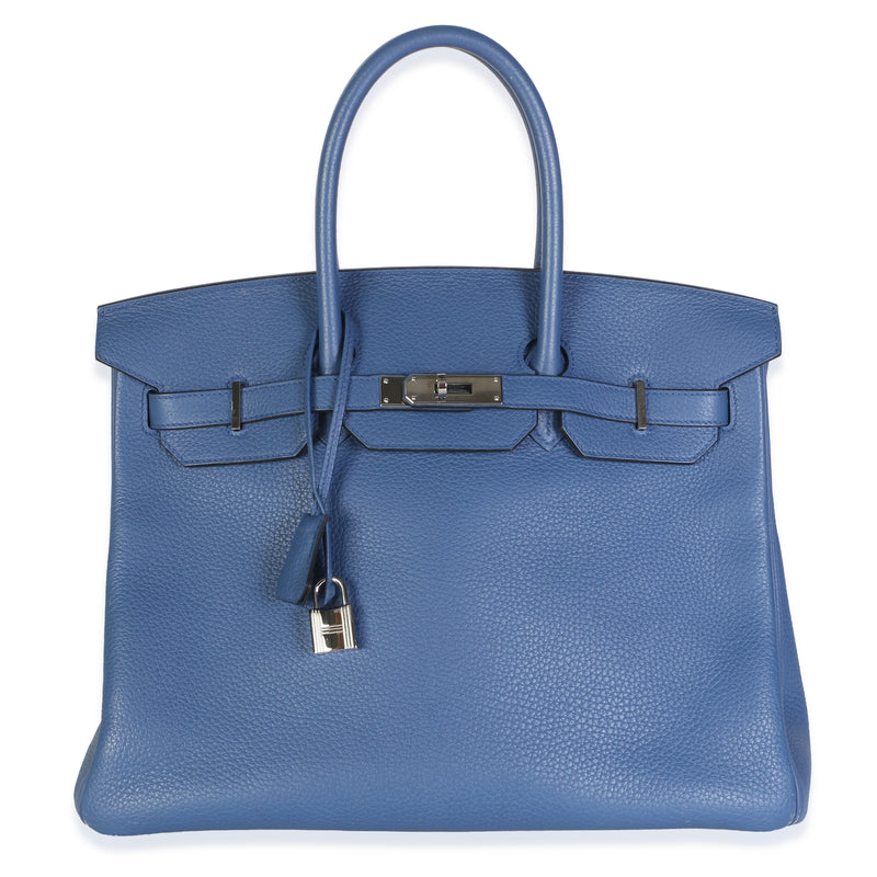 Hermès Bleu Brighton Togo Birkin 35 PHW Handbag fv