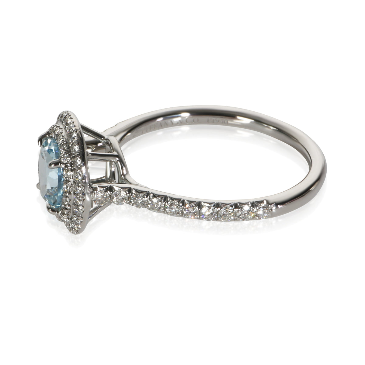 Tiffany & Co. Platinum Aquamarine and Diamond Soleste Ring 2