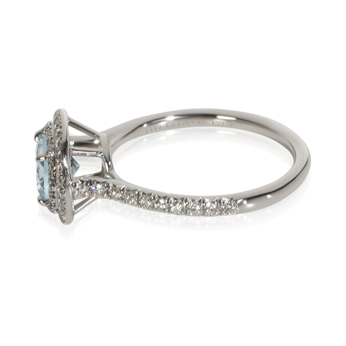 Tiffany & Co. Platinum Aquamarine and Diamond Soleste Ring 4