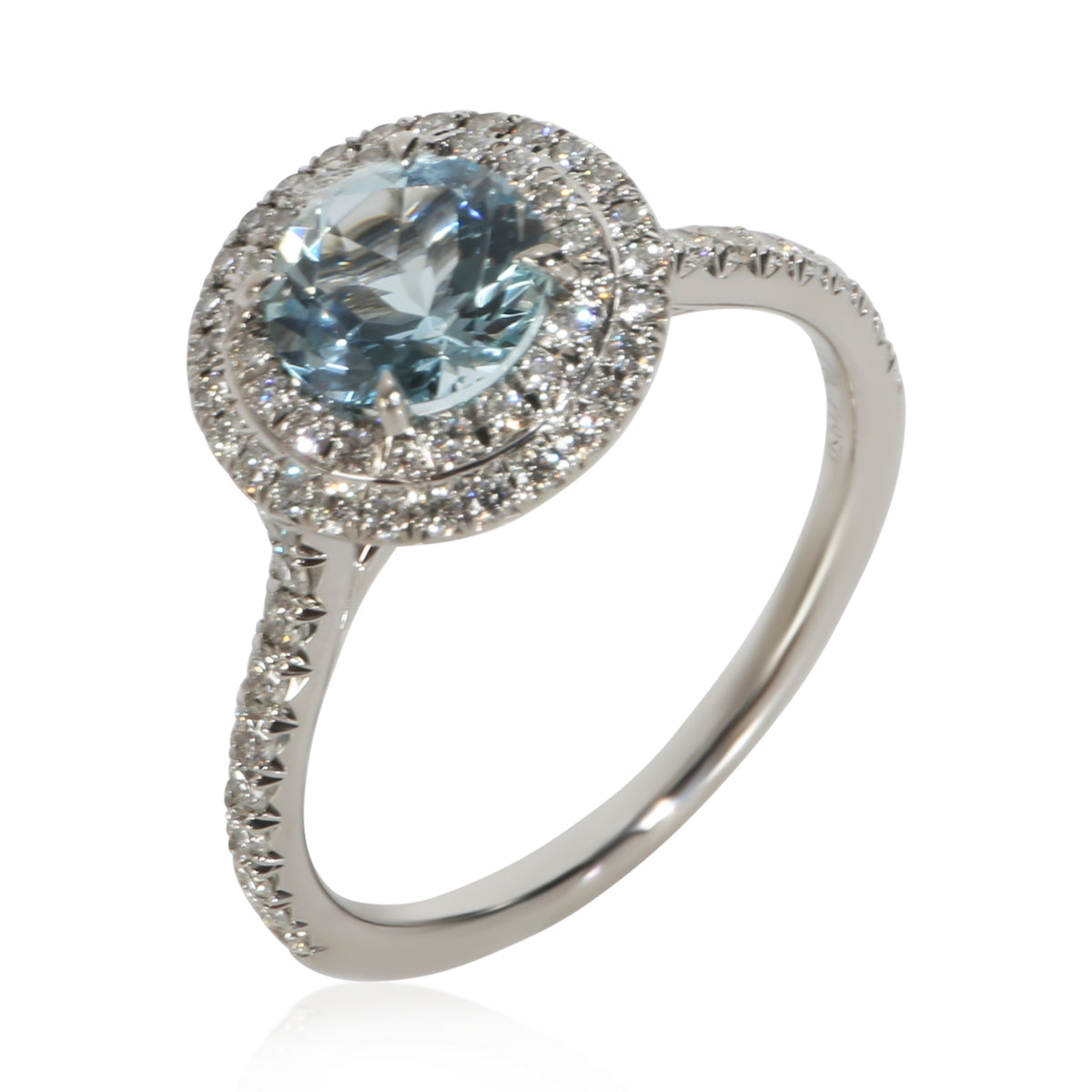 Tiffany & Co. Platinum Aquamarine and Diamond Soleste Ring 5