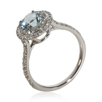 Tiffany & Co. Platinum Aquamarine and Diamond Soleste Ring 6