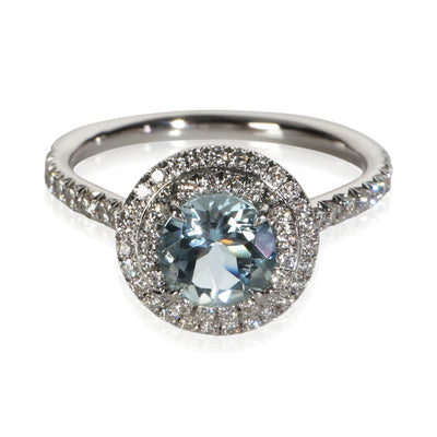 Tiffany & Co. Platinum Aquamarine and Diamond Soleste Ring fv