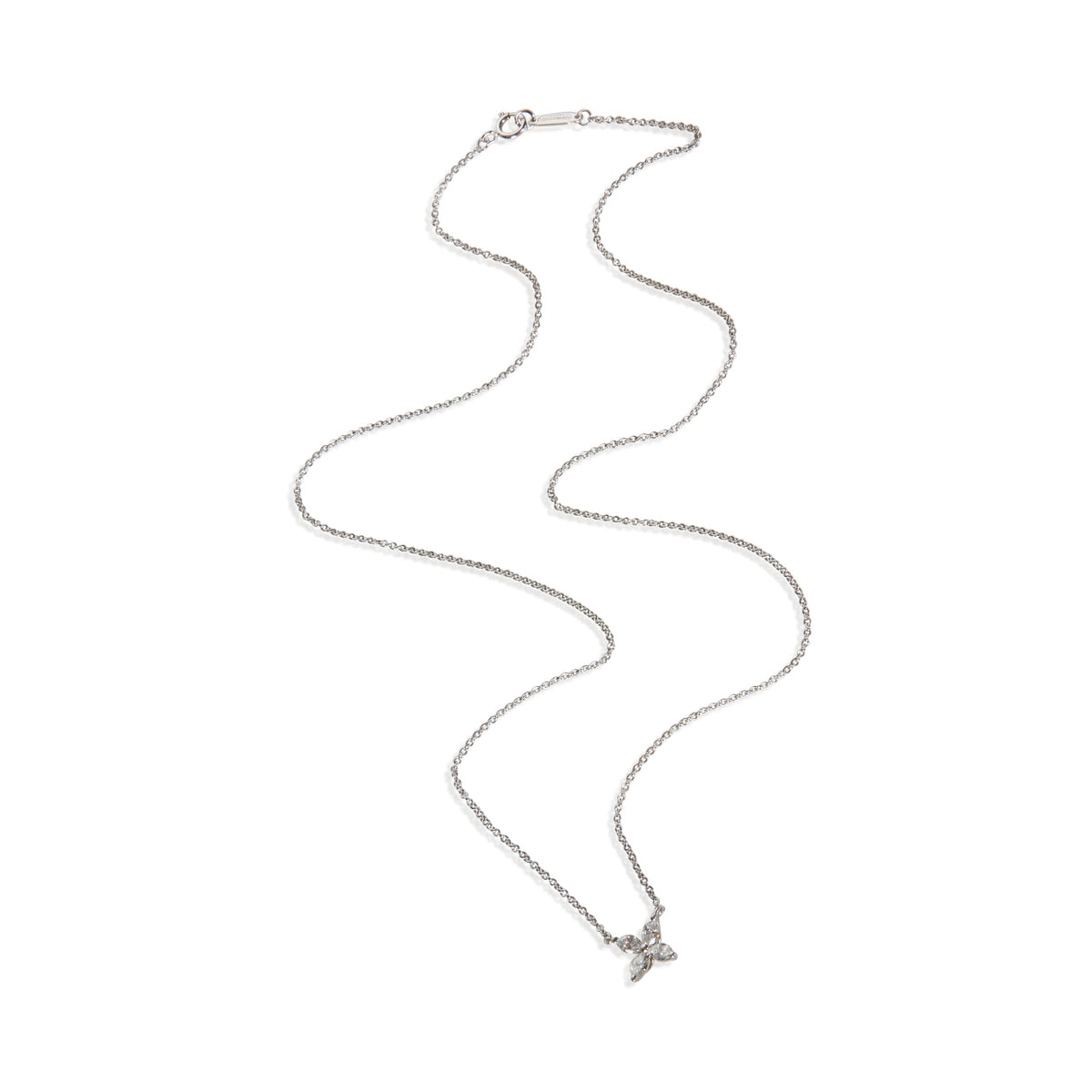 Tiffany & Co. Platinum Diamond Small Model Victoria Pendant 3