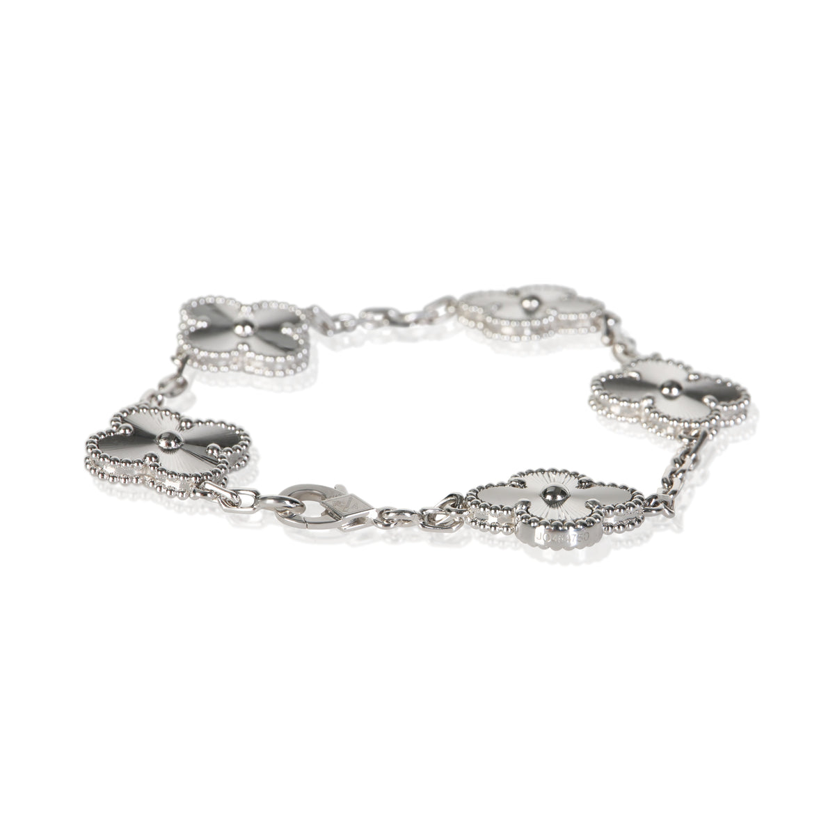 Van Cleef & Arpels White Gold Vintage Alhambra Bracelet 4