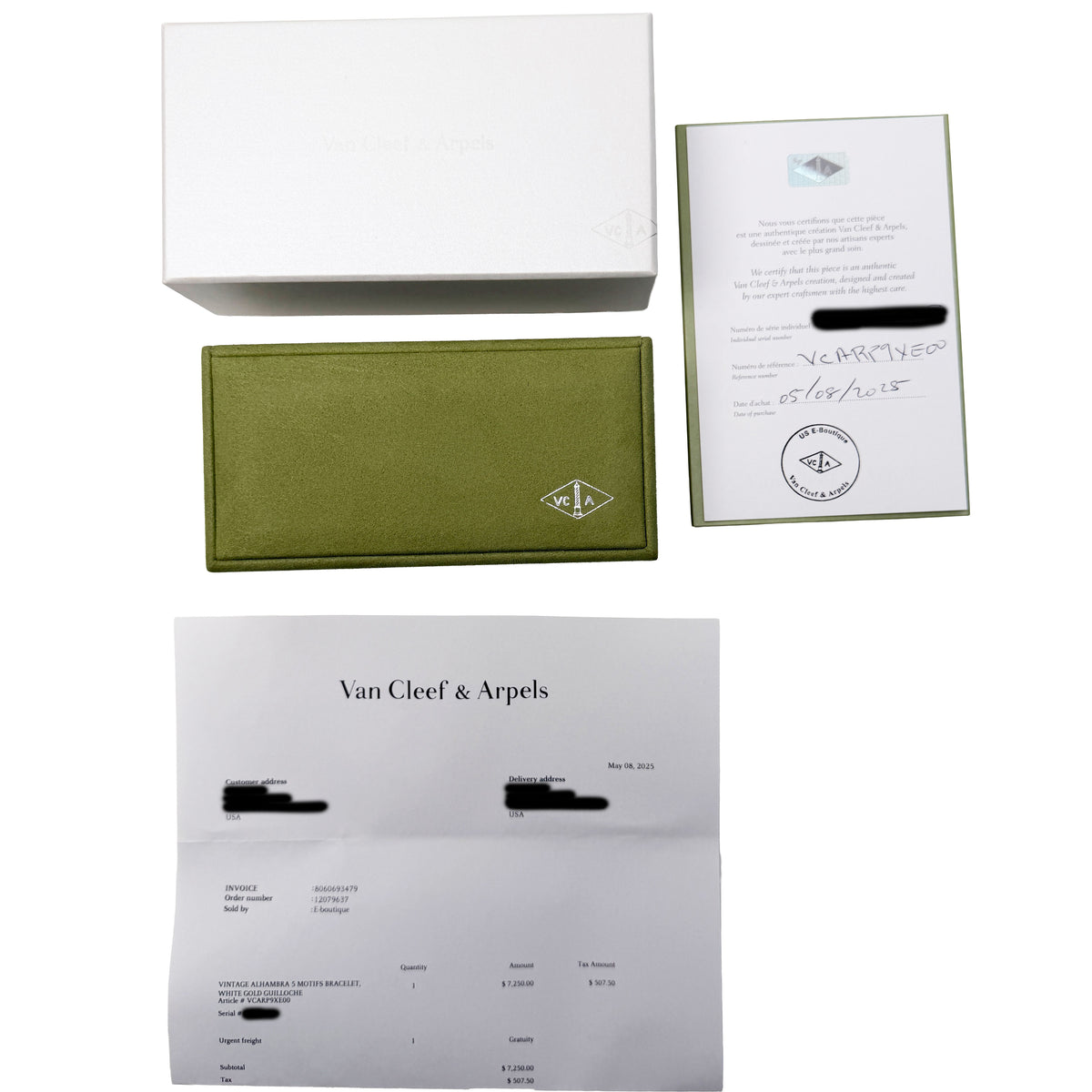 Van Cleef & Arpels White Gold Vintage Alhambra Bracelet box