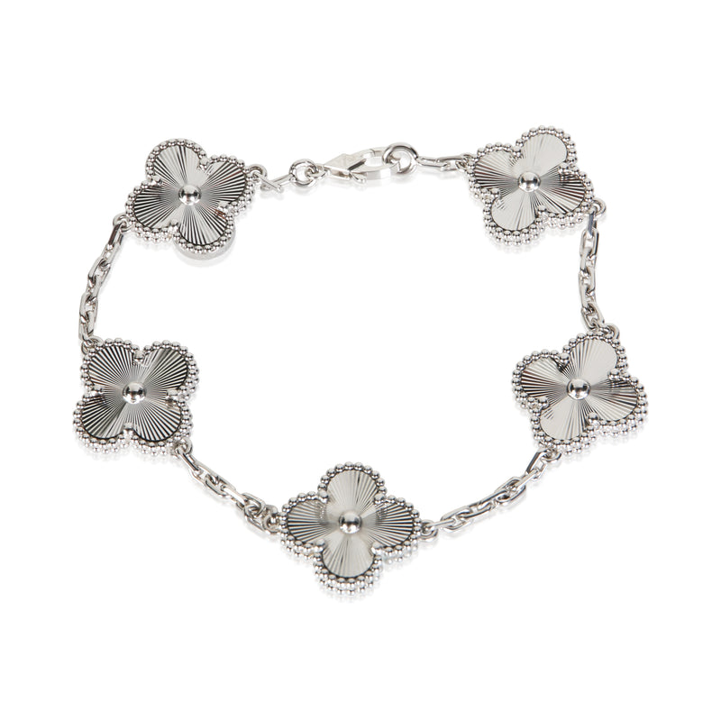 Van Cleef & Arpels White Gold Vintage Alhambra Bracelet fv