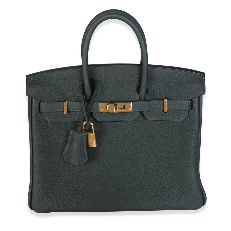 Hermès Vert Fonce Togo Birkin 25 GHW Handbag fv
