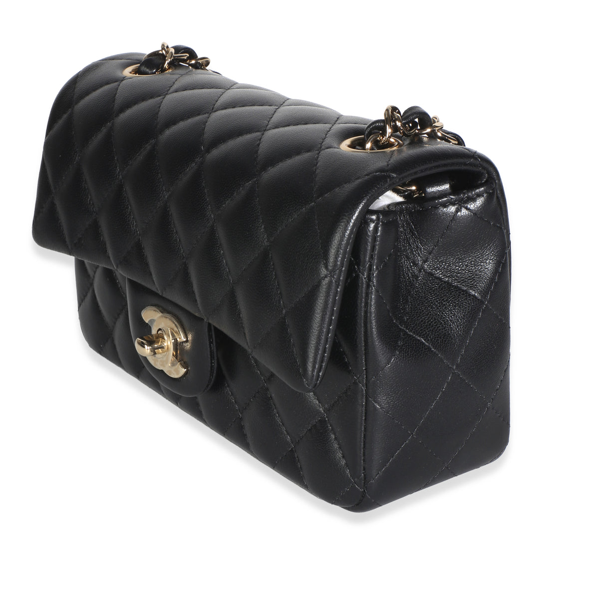 Chanel Black Quilted Lambskin Mini Rectangular Flap Bag Handbag 2
