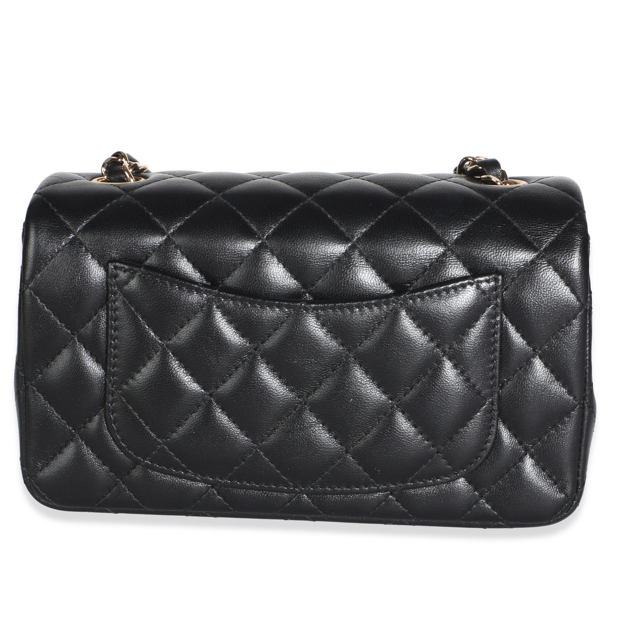 Chanel Black Quilted Lambskin Mini Rectangular Flap Bag Handbag 4