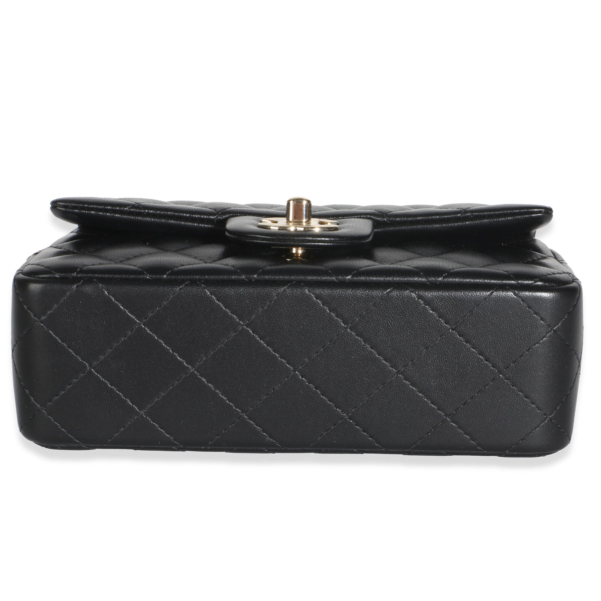 Chanel Black Quilted Lambskin Mini Rectangular Flap Bag Handbag 5
