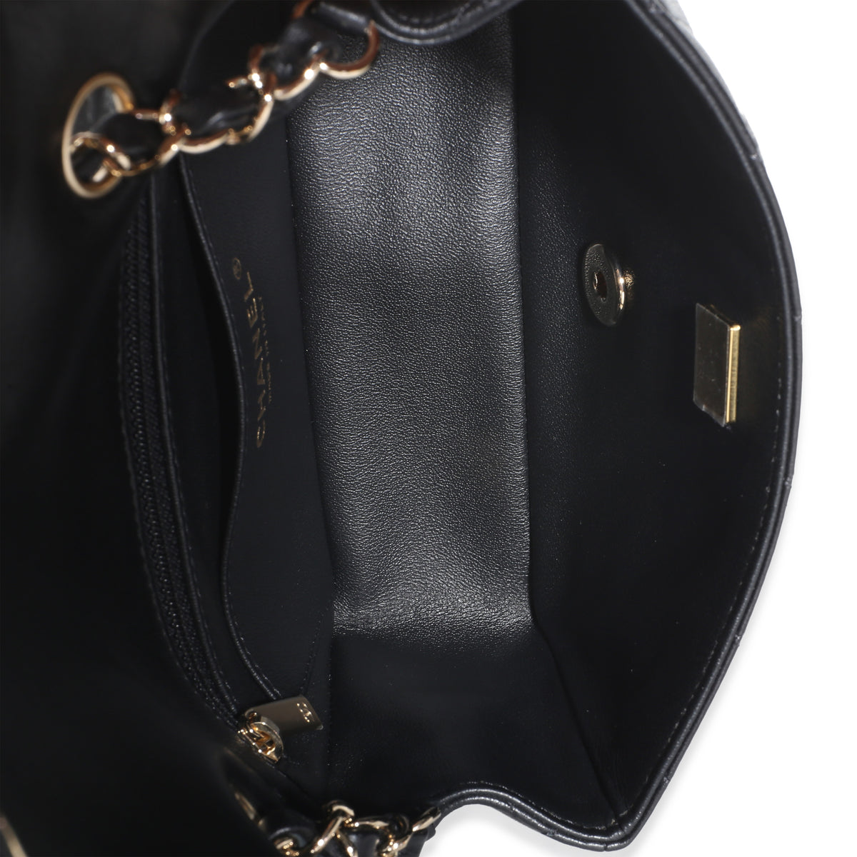 Chanel Black Quilted Lambskin Mini Rectangular Flap Bag Handbag 8