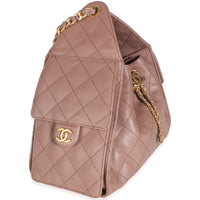 Chanel Light Brown Quilted Caviar Small  25 Hobo Handbag 3