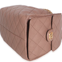 Chanel Light Brown Quilted Caviar Small  25 Hobo Handbag 6