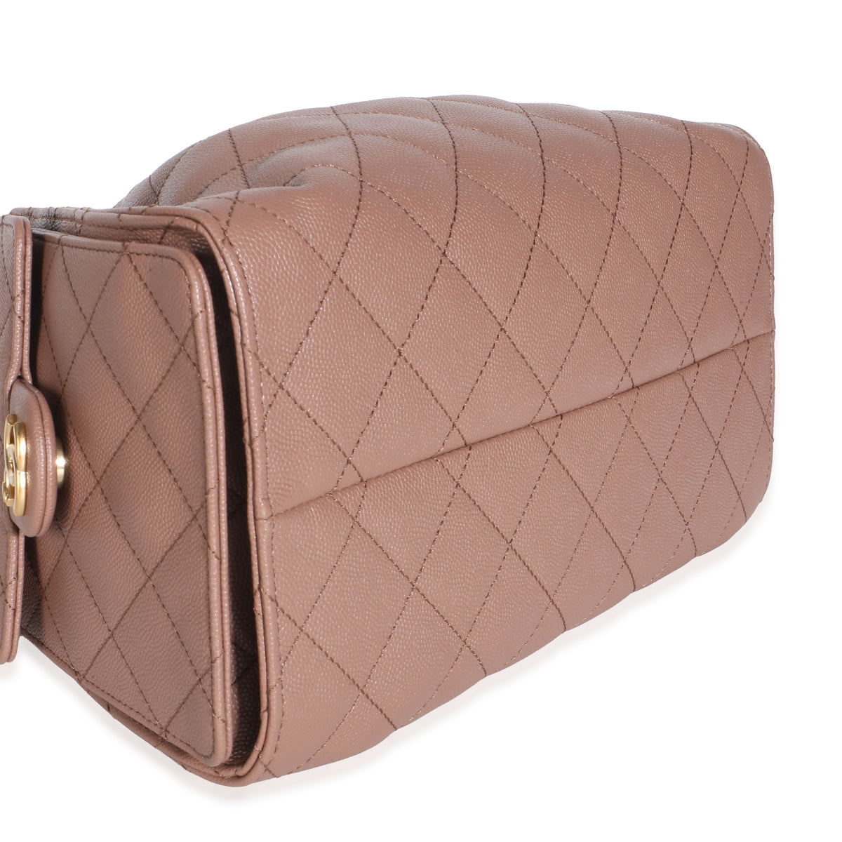 Chanel Light Brown Quilted Caviar Small  25 Hobo Handbag 7
