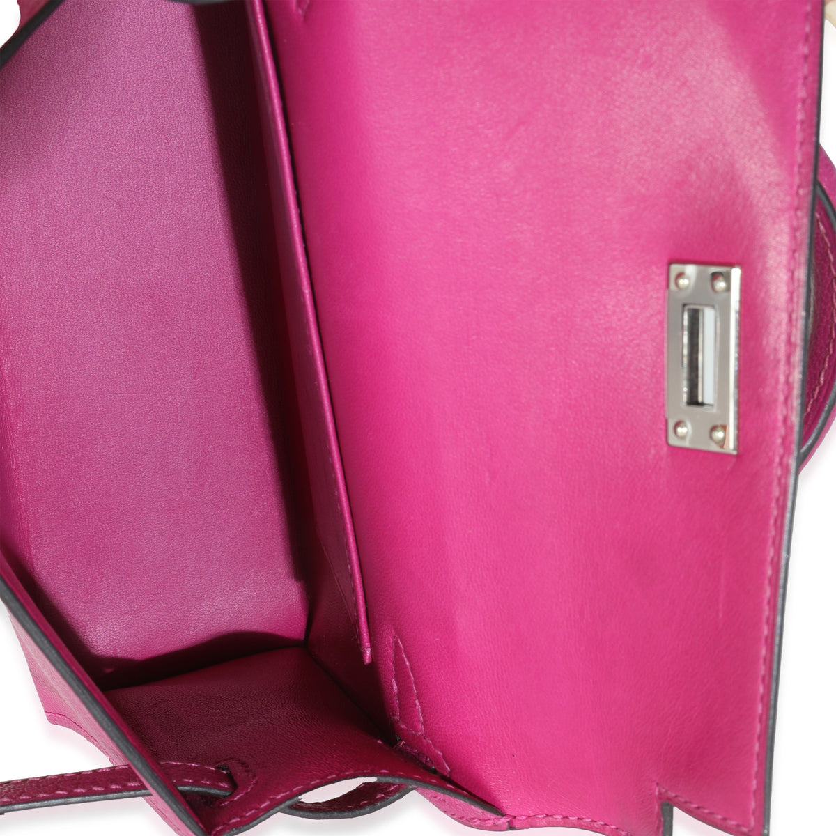 Rose Pourpre Chevre Mysore Sellier Mini Kelly 20 II PHW