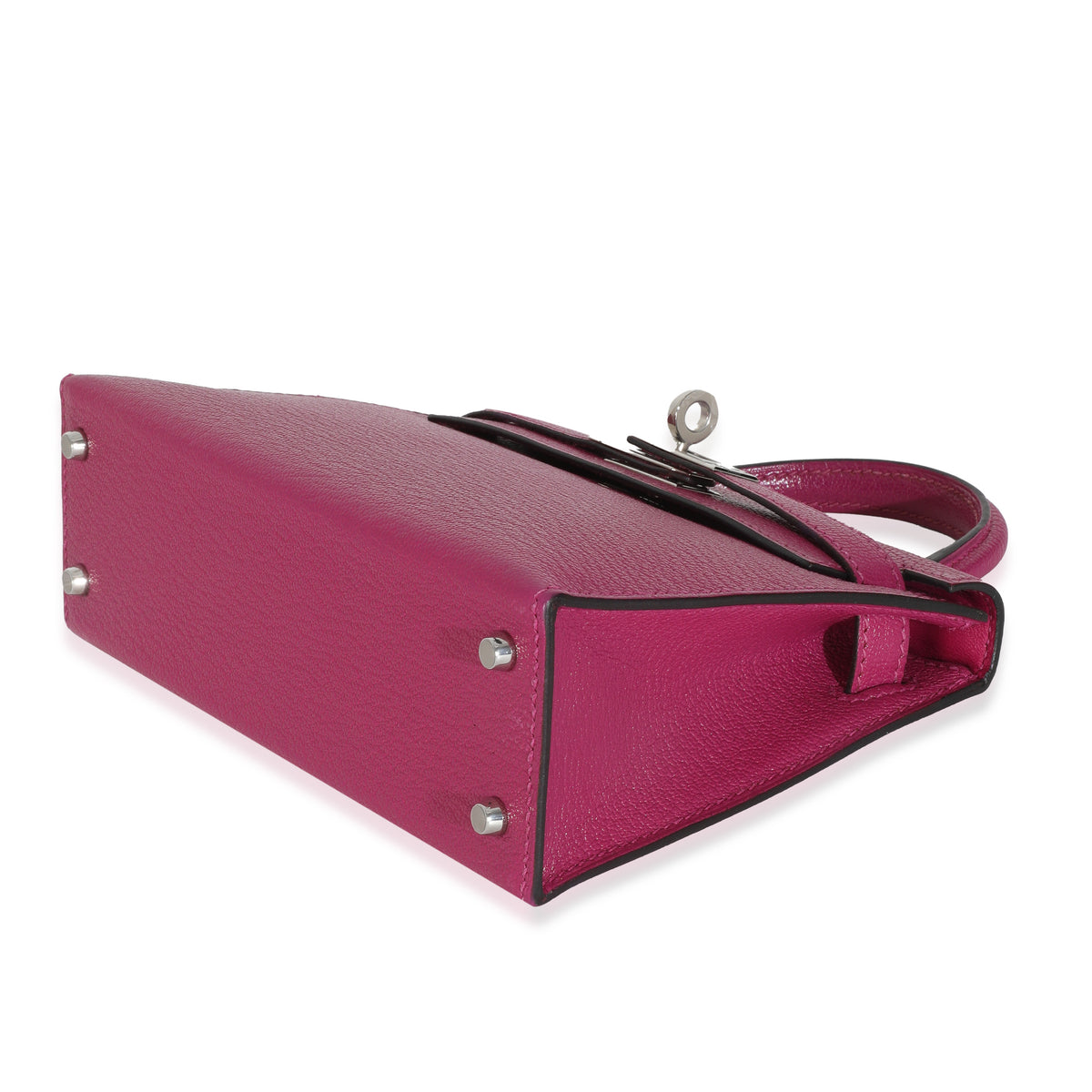 Rose Pourpre Chevre Mysore Sellier Mini Kelly 20 II PHW
