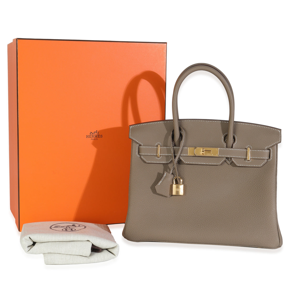 Etoupe Togo Birkin 30 GHW